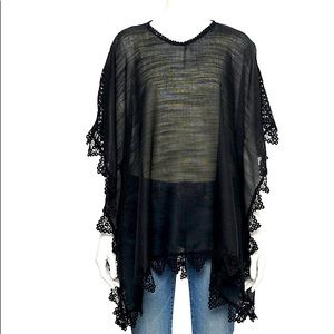 💄Women Lace trimmed Pancho👠